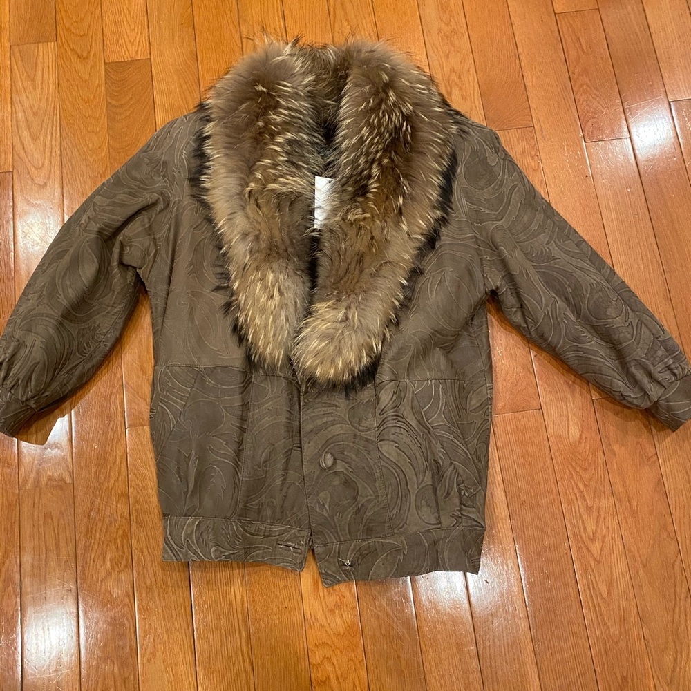 Genuine Finn Raccoon fur coat